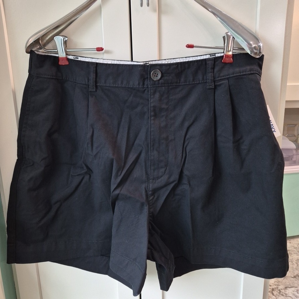 New With Tags Old Navy OG Chino High-Rise Sz L  4" Inseam Black Shorts